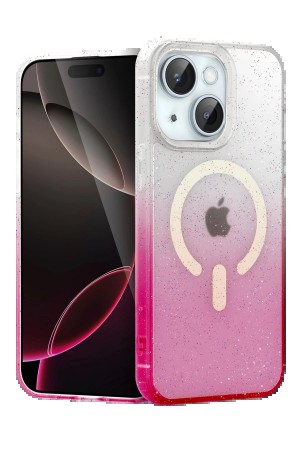 LRZ02 Apple iPhone 15 Plus Pummel Shiny Magsafe Kapak - Pembe&hellip;