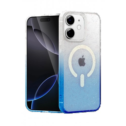 LRZ02 Apple iPhone 11 Pummel Shiny Magsafe Kapak - Mavi