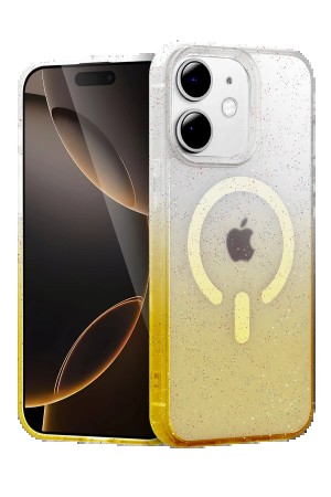 LRZ02 Apple iPhone 12 Pummel Shiny Magsafe Kapak - Gold&hellip;