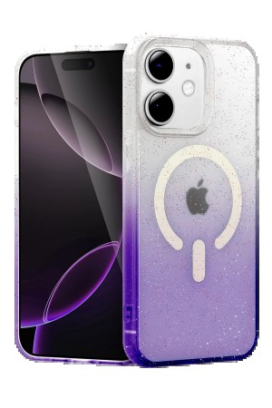 LRZ02 Apple iPhone 12 Pummel Shiny Magsafe Kapak - Mor&hellip;