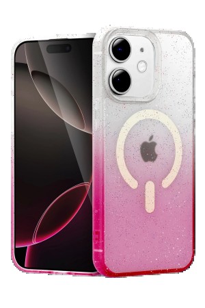 LRZ02 Apple iPhone 12 Pummel Shiny Magsafe Kapak - Pembe&hellip;