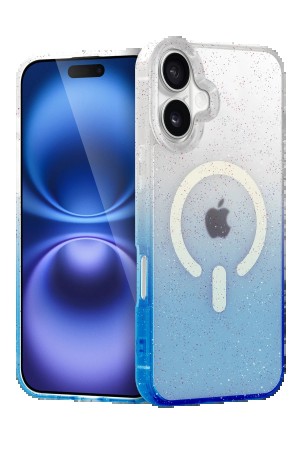 LRZ02 Apple iPhone 16 Pummel Shiny Magsafe Kapak - Mavi&hellip;