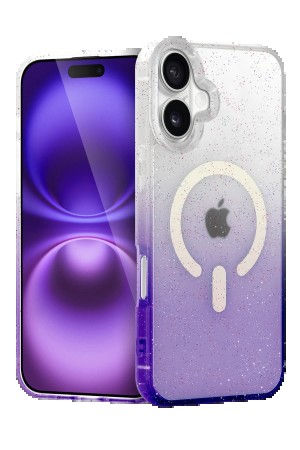 LRZ02 Apple iPhone 16 Pummel Shiny Magsafe Kapak - Mor&hellip;