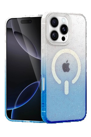 LRZ02 Apple iPhone 16 Pro Pummel Shiny Magsafe Kapak - Mavi&hellip;