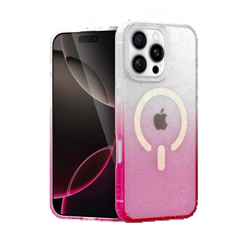 LRZ02 Apple iPhone 16 Pro Pummel Shiny Magsafe Kapak - Pembe