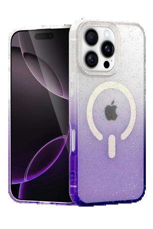 LRZ02 Apple iPhone 16 Pro Max Pummel Shiny Magsafe Kapak - Mor&hellip;