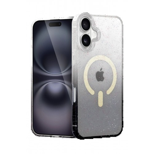 LRZ02 Apple iPhone 16 Plus Pummel Shiny Magsafe Kapak - Siyah