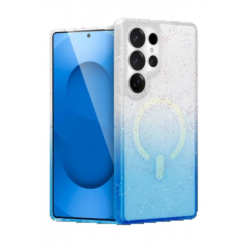 LRZ02 Samsung Galaxy S24 Ultra Pummel Shiny Magsafe Kapak - Mavi