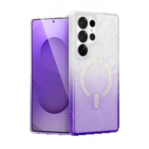 LRZ02 Samsung Galaxy S24 Ultra Pummel Shiny Magsafe Kapak - Mor