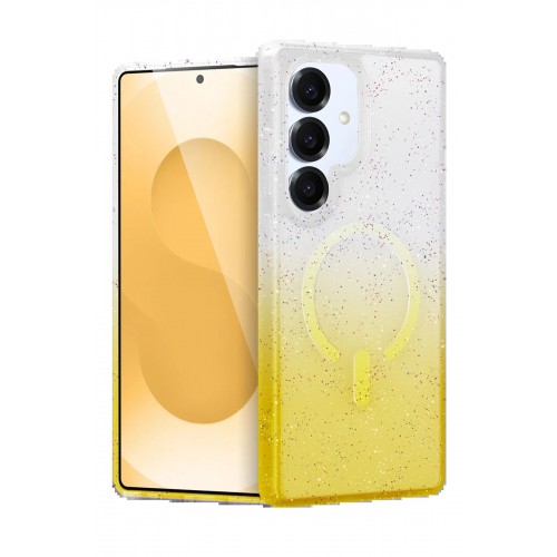 LRZ02 Samsung Galaxy S25 Pummel Shiny Magsafe Kapak - Gold