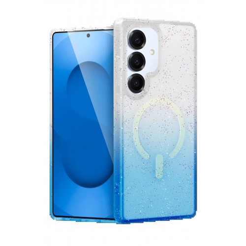 LRZ02 Samsung Galaxy S25 Pummel Shiny Magsafe Kapak - Mavi