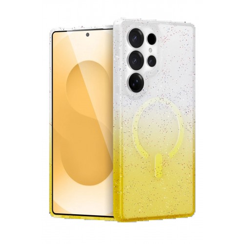 LRZ02 Samsung Galaxy S25 Ultra Pummel Shiny Magsafe Kapak - Gold