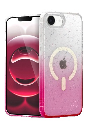 LRZ02 Apple iPhone 16E Pummel Shiny Magsafe Kapak - Pembe&hellip;