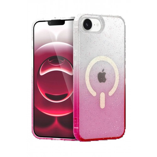 LRZ02 Apple iPhone 16E Pummel Shiny Magsafe Kapak - Pembe