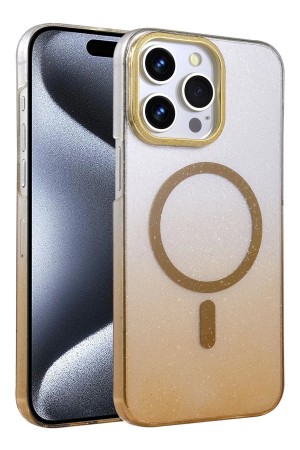 LRZ02 Apple iPhone 14 Pro Max Glossy Magsafe Kapak - Çöl Titanyum&hellip;