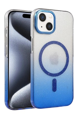 LRZ02 Apple iPhone 15 Glossy Magsafe Kapak - Mavi&hellip;