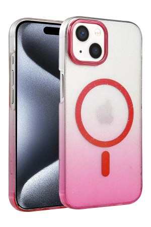 LRZ02 Apple iPhone 15 Glossy Magsafe Kapak - Pembe&hellip;