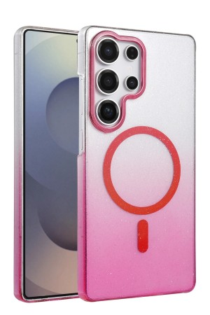 LRZ02 Samsung Galaxy S23 Ultra Glossy Magsafe Kapak - Pembe&hellip;