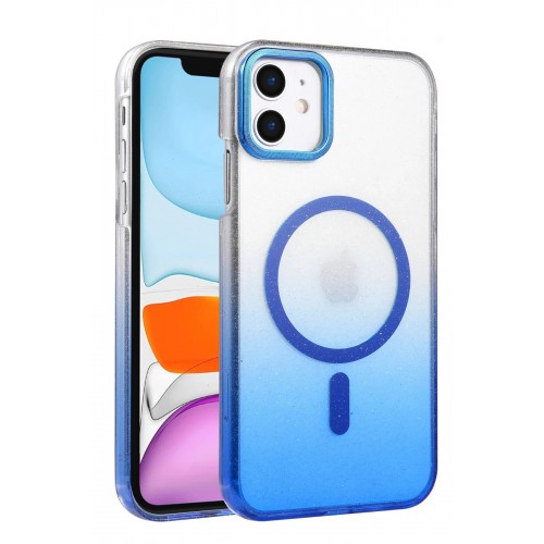 LRZ02 Apple iPhone 11 Glossy Magsafe Kapak - Mavi