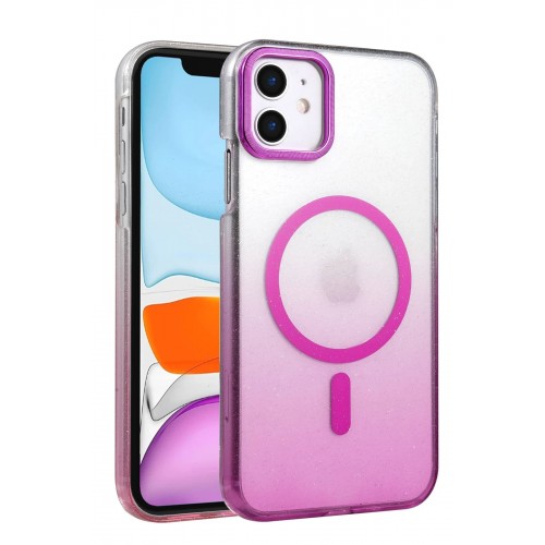 LRZ02 Apple iPhone 12 Glossy Magsafe Kapak - Mor