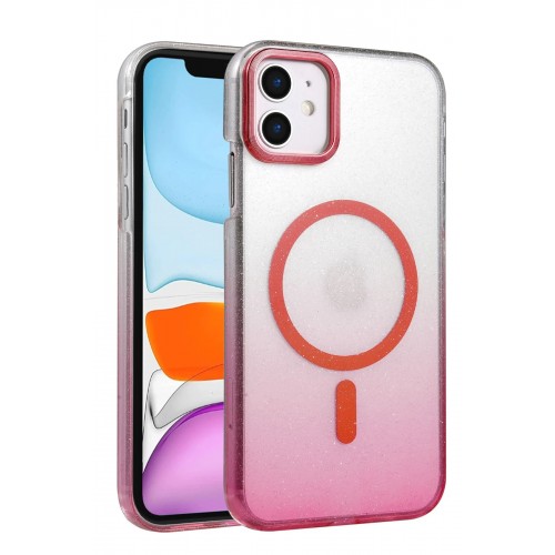 LRZ02 Apple iPhone 12 Glossy Magsafe Kapak - Pembe