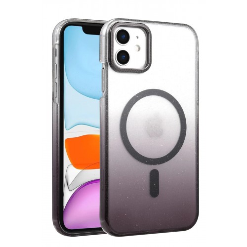 LRZ02 Apple iPhone 12 Glossy Magsafe Kapak - Siyah