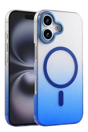 LRZ02 Apple iPhone 16 Glossy Magsafe Kapak - Mavi&hellip;