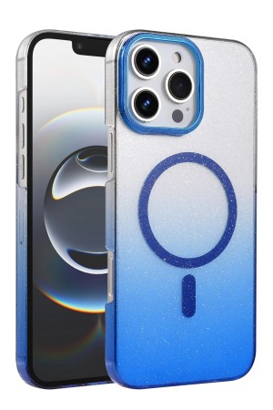 LRZ02 Apple iPhone 16 Pro Max Glossy Magsafe Kapak - Mavi&hellip;