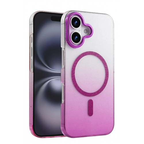 LRZ02 Apple iPhone 16 Plus Glossy Magsafe Kapak - Mor