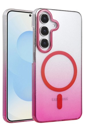 LRZ02 Samsung Galaxy S24 FE Glossy Magsafe Kapak - Pembe&hellip;