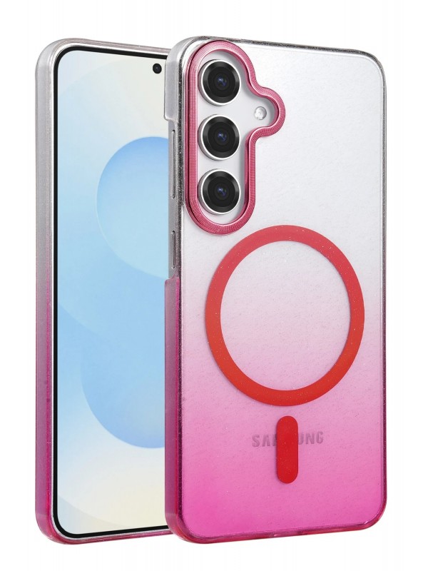 LRZ02 Samsung Galaxy S24 FE Glossy Magsafe Kapak - Pembe&hellip;