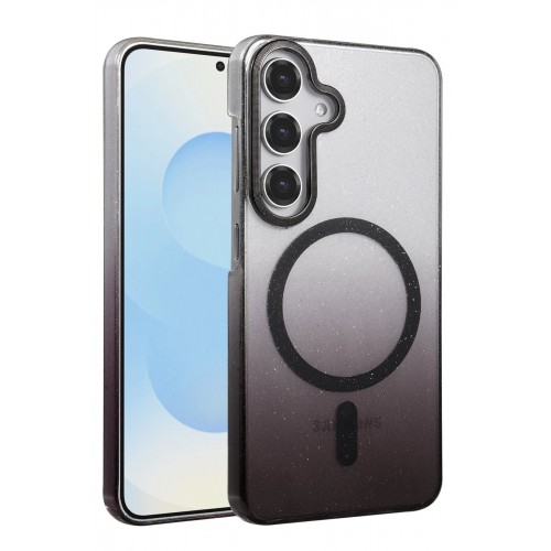 LRZ02 Samsung Galaxy S25 Glossy Magsafe Kapak - Siyah