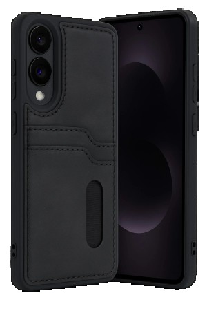 LRZ02 Samsung Galaxy S25 Edge Sara Kartvizitli Deri Kılıf - Siyah&hellip;