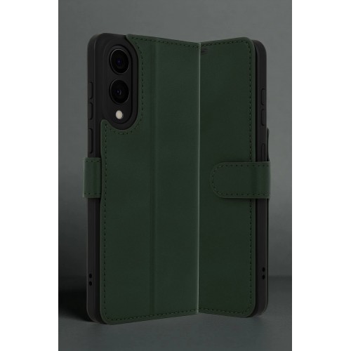 LRZ02 Samsung Galaxy S25 Edge Trend S Plus Kapaklı Kılıf - Koyu Yeşil