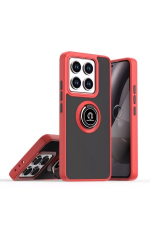 LRZ02 Xiaomi Mi 14T Montreal Yüzüklü Silikon Kapak - Kırmızı&hellip;