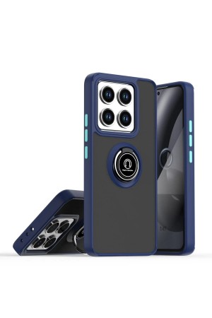 LRZ02 Xiaomi Mi 14T Montreal Yüzüklü Silikon Kapak - Lacivert&hellip;