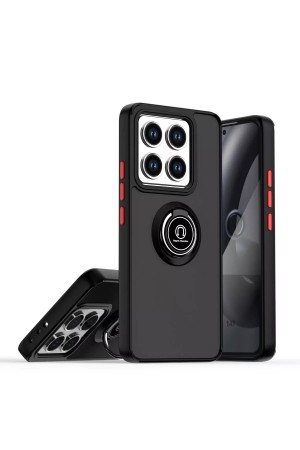 LRZ02 Xiaomi Mi 14T Montreal Yüzüklü Silikon Kapak - Siyah&hellip;