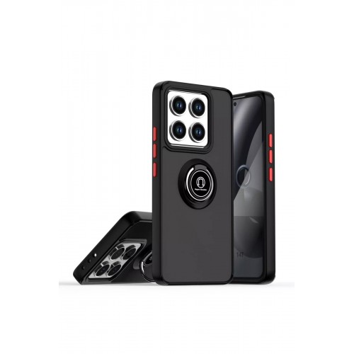 LRZ02 Xiaomi Mi 14T Montreal Yüzüklü Silikon Kapak - Siyah