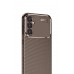LRZ02 Samsung Galaxy S24 FE Kılıf Auto Focus Karbon Kapak - Kahverengi