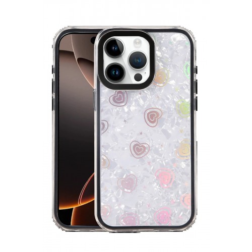 LRZ02 Apple iPhone 14 Pro Max Lumi Desenli Kapak - Siyah