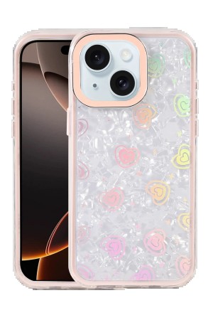 LRZ02 Apple iPhone 15 Lumi Desenli Kapak - Pembe&hellip;