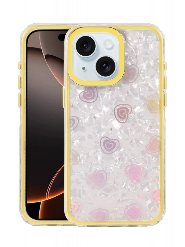 LRZ02 Apple iPhone 15 Lumi Desenli Kapak - Sarı&hellip;