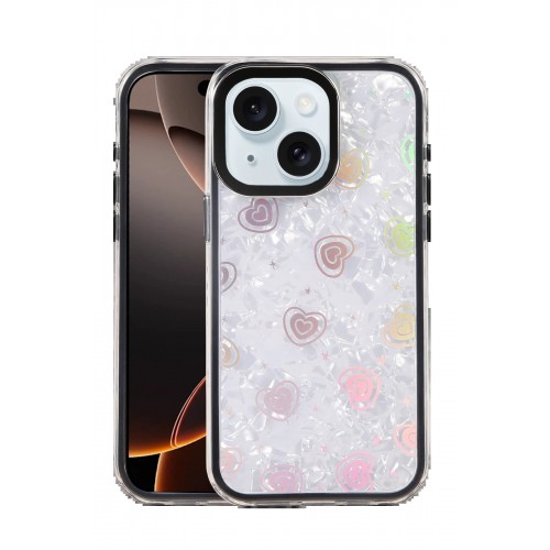 LRZ02 Apple iPhone 15 Lumi Desenli Kapak - Siyah