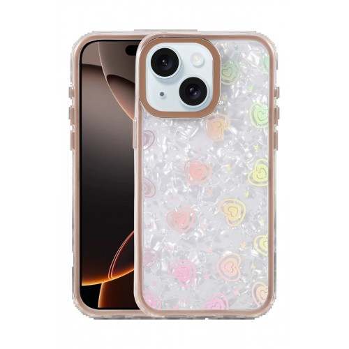 LRZ02 Apple iPhone 15 Lumi Desenli Kapak - Çöl Titanyum