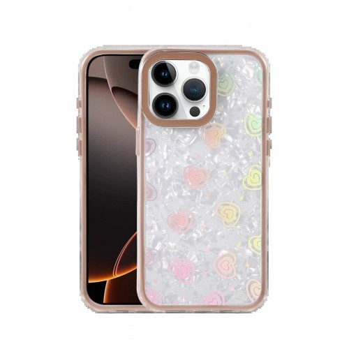 LRZ02 Apple iPhone 15 Pro Max Lumi Desenli Kapak - Çöl Titanyum