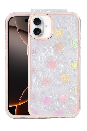 LRZ02 Apple iPhone 16 Lumi Desenli Kapak - Pembe&hellip;