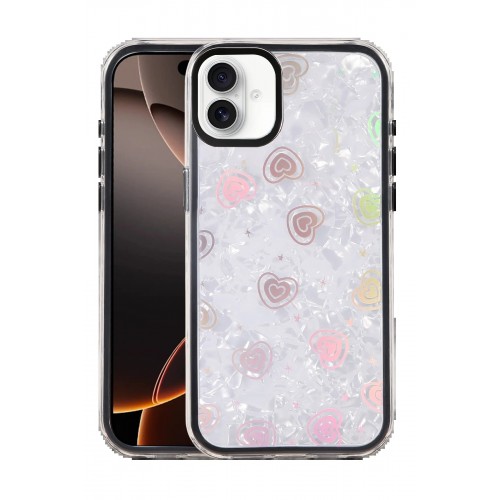 LRZ02 Apple iPhone 16 Lumi Desenli Kapak - Siyah