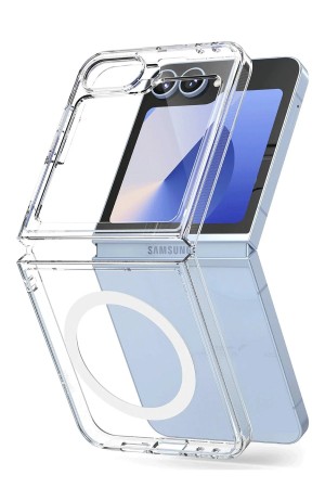 LRZ02 Samsung Galaxy Z Flip 7 Kılıf Magneticsafe Şeffaf Silikon - Şeff&hellip;