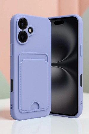 LRZ02 iPhone 16 Kılıf Kelvin Kartvizitli Silikon - Bordo&hellip;