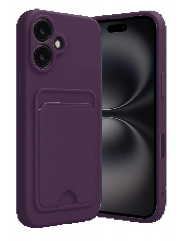 LRZ02 iPhone 16 Kılıf Kelvin Kartvizitli Silikon - Derin Mor&hellip;